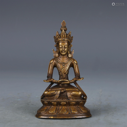 A CHINESE BRONZE FIGURE OF BUDDHA ORNAMENTS