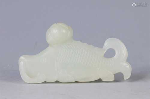 A CHINESE WHITE JADE FISH