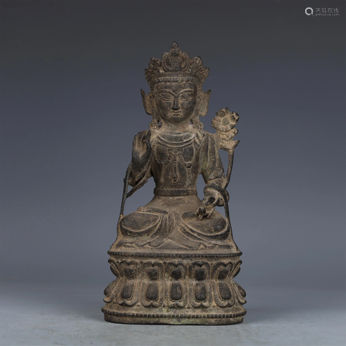 A CHINESE BRONZE FIGURE OF BUDDHA SEATED STATUE