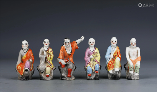 A SET OF CHINESE LUOHAN BUDDHA ORNAMENTS