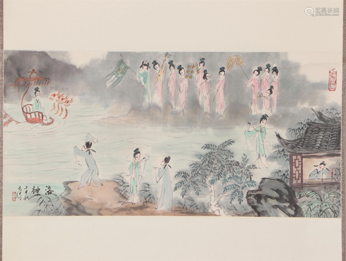 A CHINESE PAINTING OF FIGURE STORY