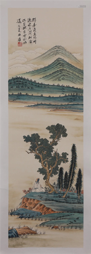 A CHINESE PAINTING OF MOUNTAINS LANDSCAPE