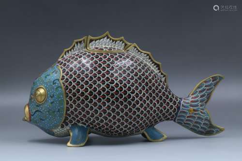 A Fish Shaped Cloisonne Container