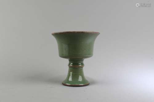 Chinese Celadon Stem Cup