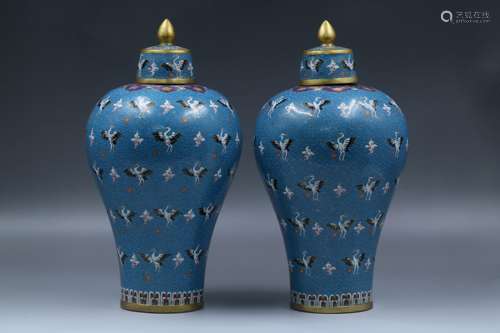 A Pair of Cloisonne Vases