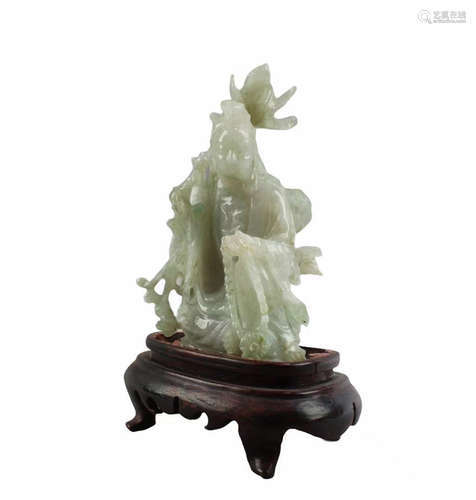 A Carved Jade Guanyin Figurine