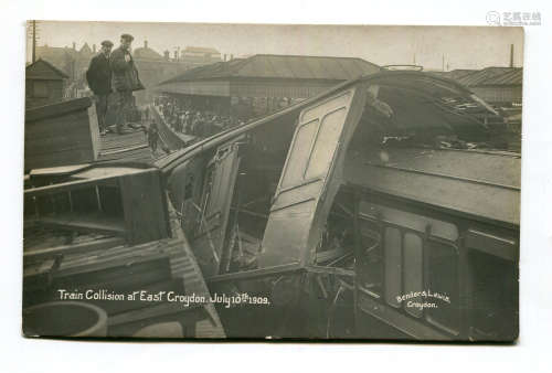 A collection of 14 postcards of railway disasters, including...