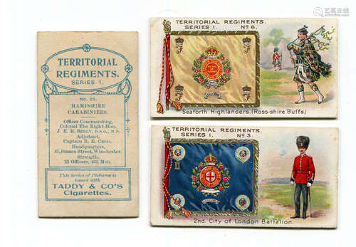 A set of 25 Taddy 'Territorial Regiments' cigarette cards ci...