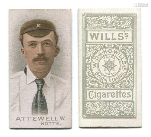 A set of 50 Wills 'Cricketers' cigarette cards circa 1896.Bu...