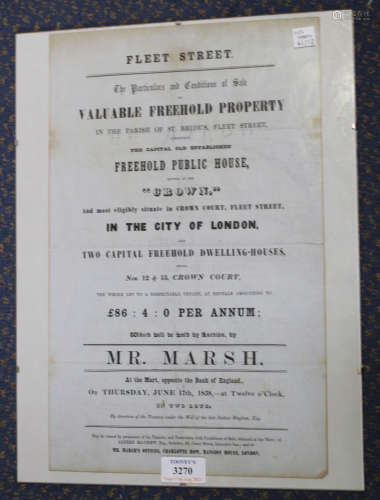 An advertising bill for a 'freehold property in the Parish o...