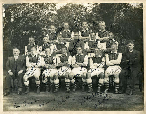 FOOTBALL. A black and white photograph of the Arsenal footba...