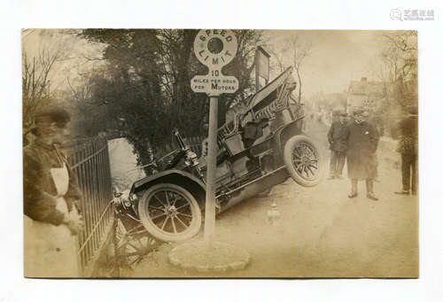 A group of 9 postcards of disasters, including photographic ...