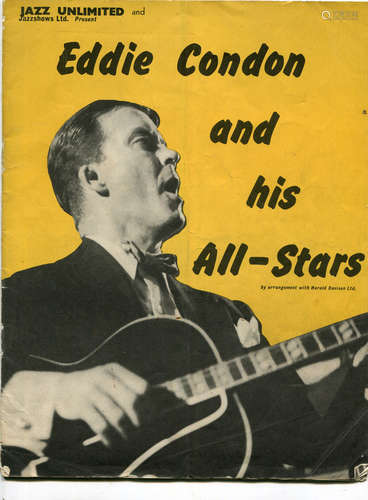 AUTOGRAPHS. An Eddie Condon and his All-Stars programme, sig...