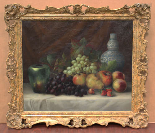 Circle of Charles Thomas Bale - Still Life with Fruit and Ch...