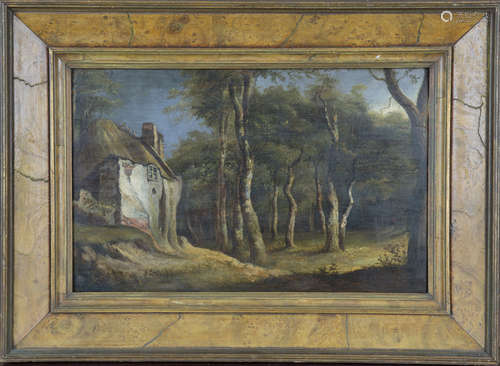 British School - Cottage in a Woodland Clearing, late 18th c...