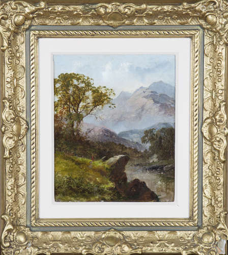 Thomas Stanley Barber - Mountainous Landscape, 19th century ...