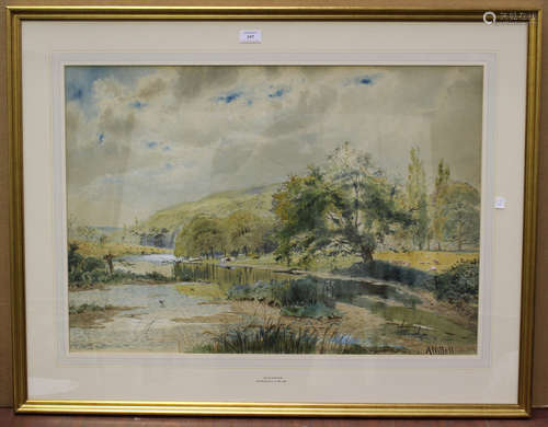 Arthur Willett - 'On the River Adur', a pair of late 19th/ea...