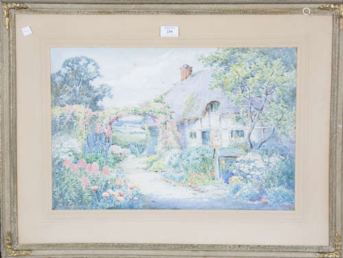 Theresa Sylvester Stannard - View of a Cottage and Garden in...