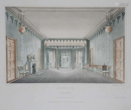 John Nash - 'Pavilion Entrance Hall', etching with aquatint ...