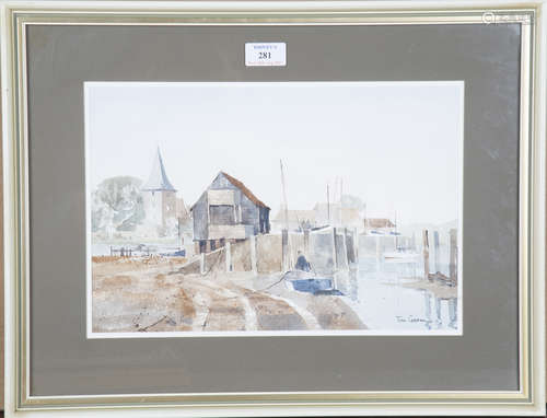 Tom Groom - 'Bosham Quay', watercolour, signed recto, titled...