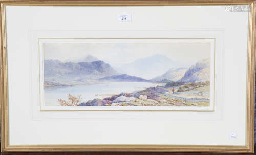 Edwin A. Penley - Landscape with Lake, watercolour, signed a...