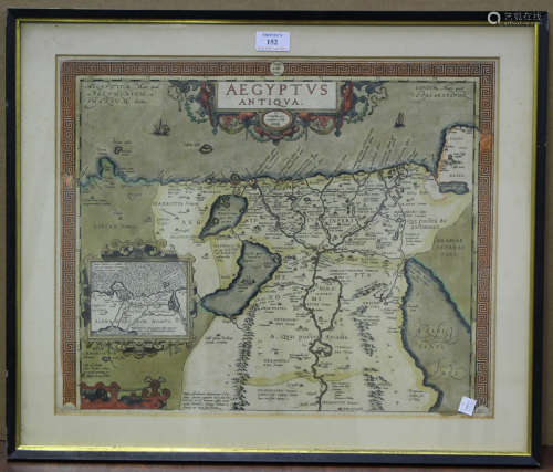 Abraham Ortelius - 'Aegyptus Antiqua' (Map of Egypt with Ins...
