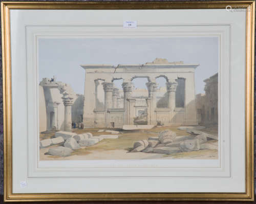 Louis Hague, after David Roberts - 'Portico of the Temple of...