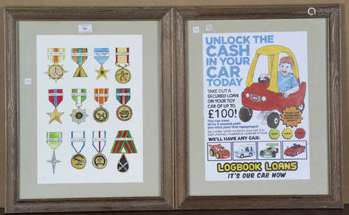 Darren Cullen - Shiny Shiny Medals, colour giclée, published...