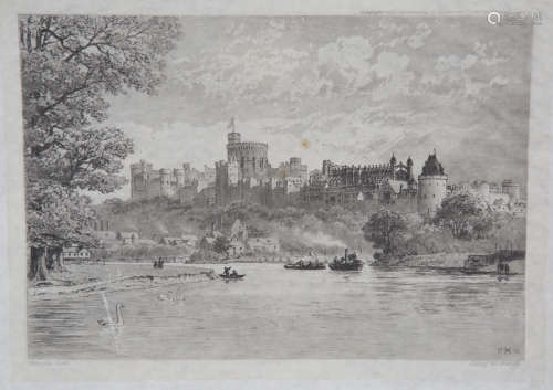 Axel Herman Haig - 'Windsor Castle', etching, circa 1900, si...