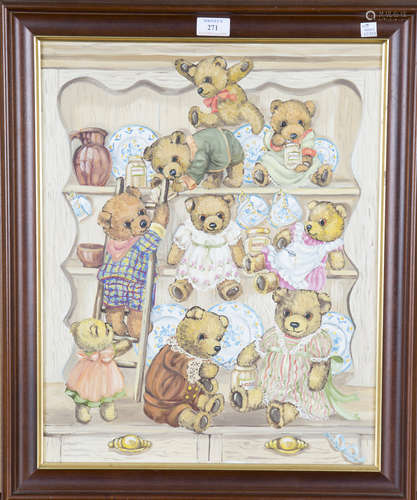 Doreen Edmond - A Group of Teddy Bears consuming Honey on a ...