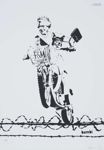 Bambi - 'Dog Save McQueen', screenprint on Somerset wove pap...