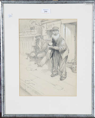 Lawson Wood - 'Station Master', pencil with body-colour, sig...