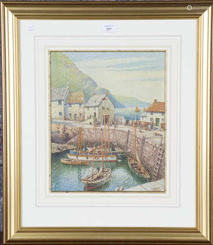 James Greig - West Country Harbour Scene, 20th century oil o...