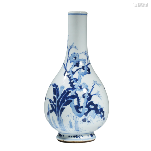 Porcelain Blue and White Figure Story Vase
