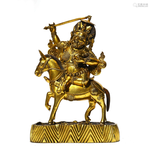 Gilt-Bronze Palden Lhamo Statue