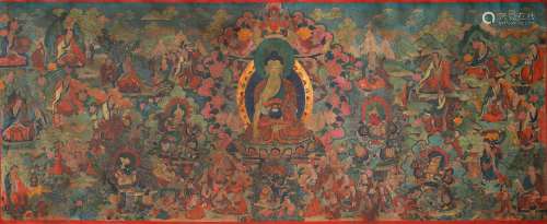 A Thangka of Eighteen Luohan