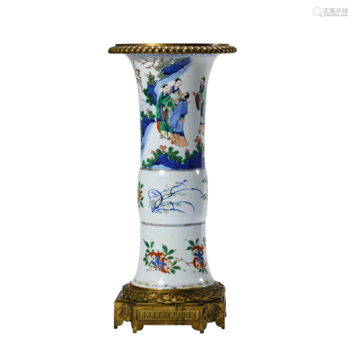 Porcelain Blue and White Figure Story Vase