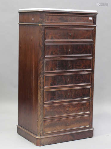 A 19th century French figured mahogany escritoire, converted...