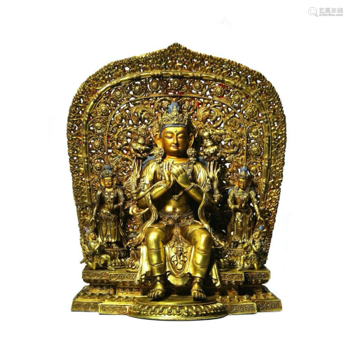 Gilt-Bronze Maitreya Statue