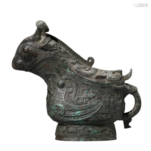 Bronze Archiastic Wine Vessel,Gong