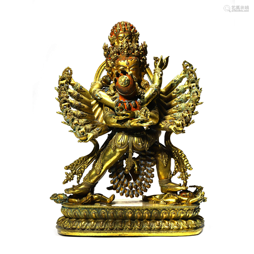 Gilt-Bronze Guhyasamaja Statue