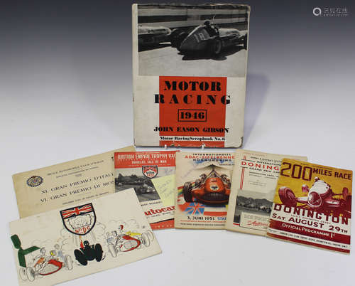 A group of motor racing related programmes and other ephemer...