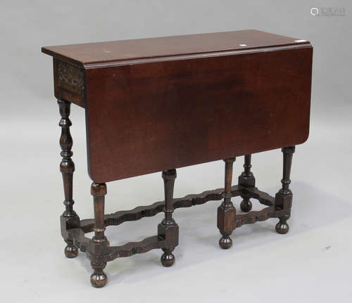 A 19th century and later walnut and mahogany single drop-fla...