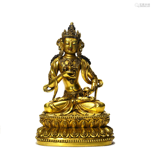 A Gilt-Bronze Vajrasattva Staute