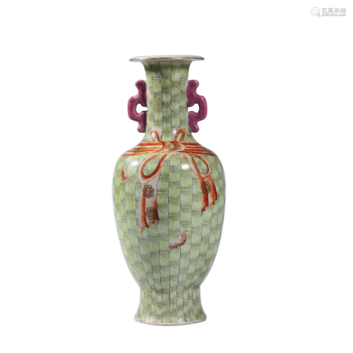 Porcelain Iron-Red-Glazed Vase, Qianlong Mark