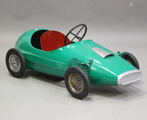 A mid-20th century Tri-ang child's pedal racing car, finishe...