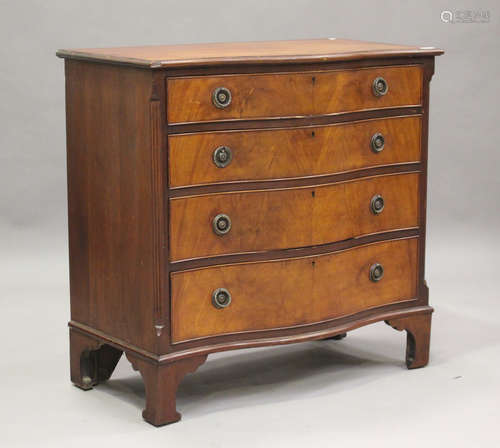 A 20th century George III style mahogany serpentine fronted ...