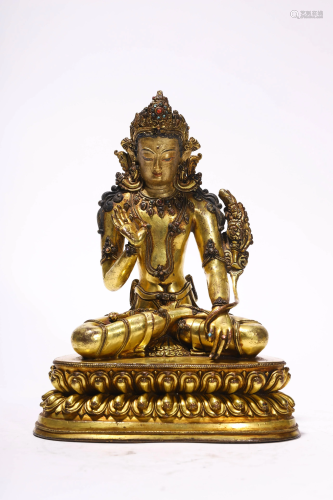 A Gilt-Bronze Avalokiteshvara Statue