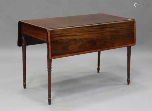 A late George III mahogany and satinwood crossbanded Pembrok...