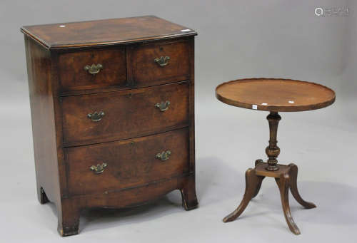 A 20th century reproduction mahogany bowfront chest, height ...
